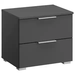 Rauch Möbel Nachtschrank Rauch Alabama, Grau, Holzwerkstoff, 2 Schubladen, 47x43x42 cm, Blauer Engel, Goldenes M, BQ - Bündnis für Qualität, Made in Germany, DIN EN ISO 50001, Soft-Close-System,