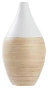 Vase Diana aus Bambus, Naturfarben, Weiß