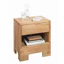 Bild 1 von Linea Natura Nachtschrank, Eiche, Holz, Wildeiche, massiv, 1 Schubladen, 52x60x38 cm, Schlafzimmer, Nachttische