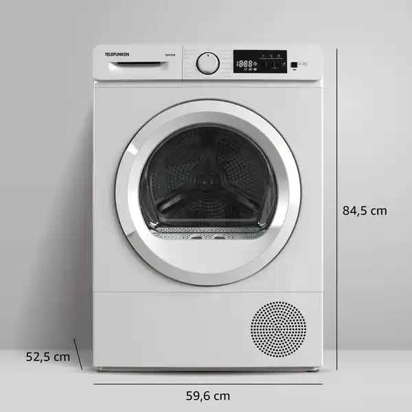 Bild 2 von Telefunken Wärmepumpentrockner 7 kg Trockner Frontlader Wäschetrockner Knitterschutz Startzeitvorwahl Leise TWP7EW