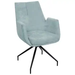 Novel Armlehnstuhl, Jadegrün, Metall, Textil, konisch, Rundrohr, 58x89.5x64 cm, Sitzfläche 320° drehbar, Stühle