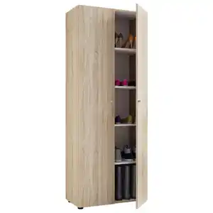 Mid.you Schuhschrank Vandol, Sonoma Eiche, Kunststoff, 4 Fächer, 71x180x39 cm, stehend, Garderobe, Schuhaufbewahrung, Schuhschränke