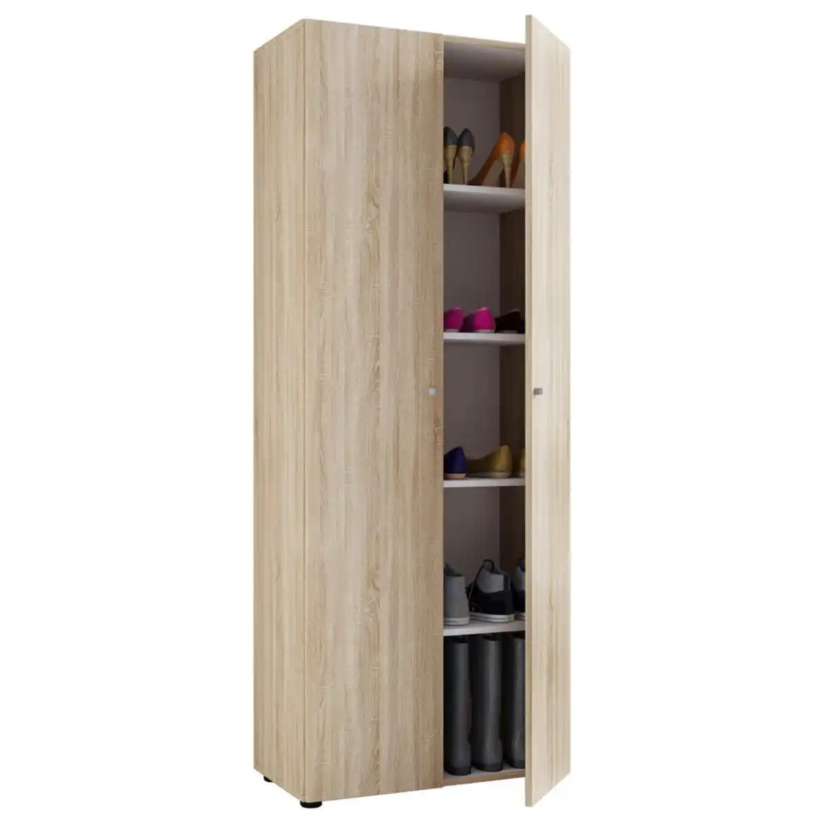 Bild 1 von Mid.you Schuhschrank Vandol, Sonoma Eiche, Kunststoff, 4 Fächer, 71x180x39 cm, stehend, Garderobe, Schuhaufbewahrung, Schuhschränke