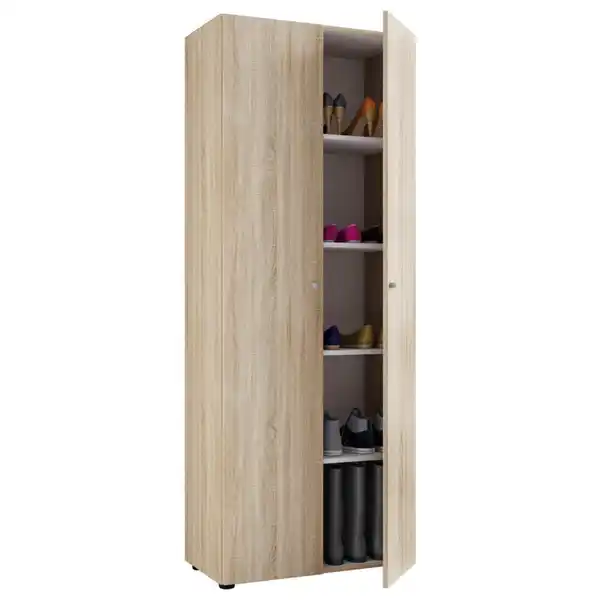 Bild 1 von Mid.you Schuhschrank Vandol, Sonoma Eiche, Kunststoff, 4 Fächer, 71x180x39 cm, stehend, Garderobe, Schuhaufbewahrung, Schuhschränke
