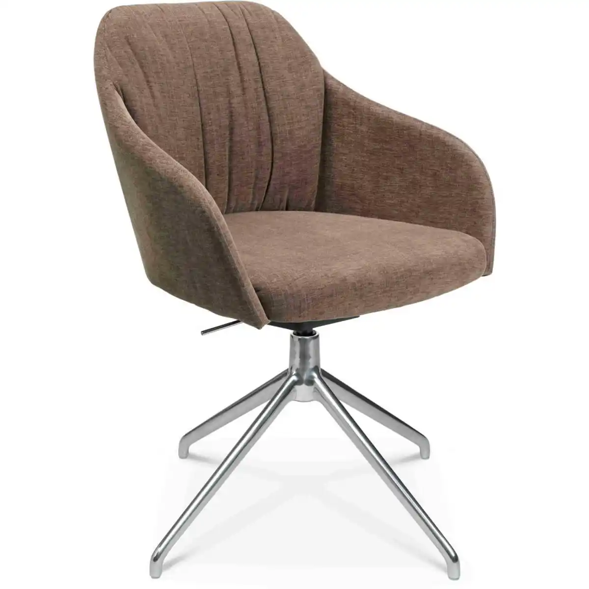 Bild 1 von Johann Jakob Armlehnstuhl, Alu, Graubraun, Metall, Textil, Drehkreuz, A-Form, 58x81.5-84.5x60 cm, Stoffauswahl, Typenauswahl, Sitzfläche 360° drehbar, Stühle