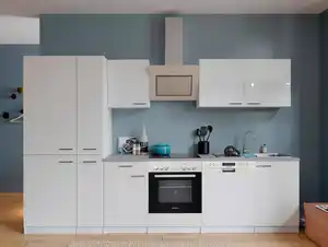 Küchenblock Malia mit Geräten ca. 310 cm Weiß, Weiß