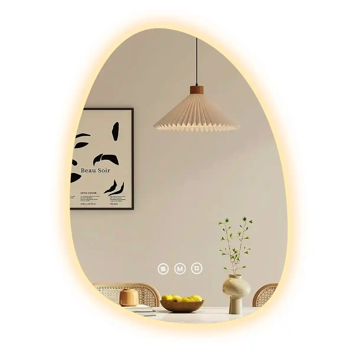 Bild 2 von Emke LED Badspiegel mit Anti-Beschlag 65 x 45 cm Asymmetrisch Spiegel mit 3 Dimmbare Lichtfarben