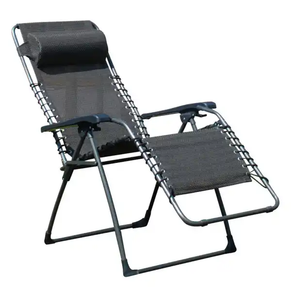 Bild 1 von Garten-Relaxsessel, Anthrazit, Metall, Kunststoff, Textil, 67x120x67 cm, klappbar, wetterbeständig, UV-beständig, Gartenmöbel, Gartenstühle