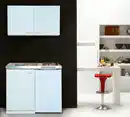 Bild 1 von Miniküche Weiß m. Spüle Koch feld Kühlschrank B: ca. 100 cm, Weiß