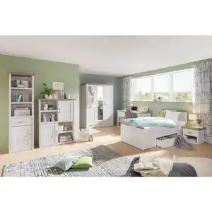 Carryhome Highboard, Weiß, Trüffeleiche, Holzwerkstoff, 4 Fächer, 106x135x42 cm, Beimöbel erhältlich, Wohnzimmer, Kommoden & Sideboards, Highboards