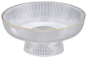 Dekoschale Manu I Klar/Goldfarben, Klar, Goldfarben