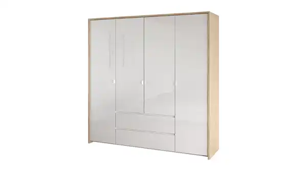 Bild 1 von Kleiderschrank 197 cm weiß hochglanz - Jackson Hickory 4-türig - NEXT