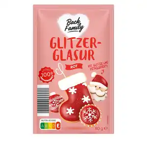 BACK FAMILY Glitzerglasur 80 g, rot