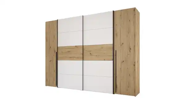Bild 1 von Kleiderschrank Artisan Eiche - weiß - 270 cm - Schwebetüren - NARAGO