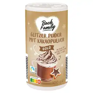 BACK FAMILY Glitzerpuder 100 g, Kakao
