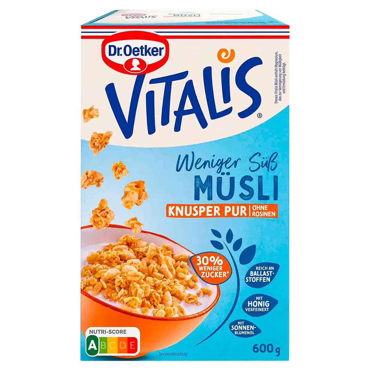 Bild 1 von DR. OETKER Vitalis Müsli 600 g, Knusper Weniger Süß