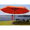 Bild 1 von Sonnenschirm Carpi Pro, Gastronomie Marktschirm mit Volant Ø 5m Polyester/Alu 28kg ~ terracotta mit Ständer