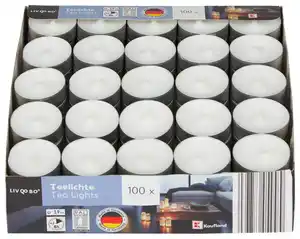 LIV&BO® Teelichter, 100-St.-Packg.