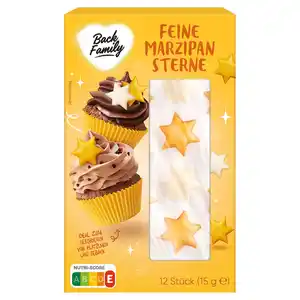 BACK FAMILY Marzipan Sterne 15 g, gold/weiß