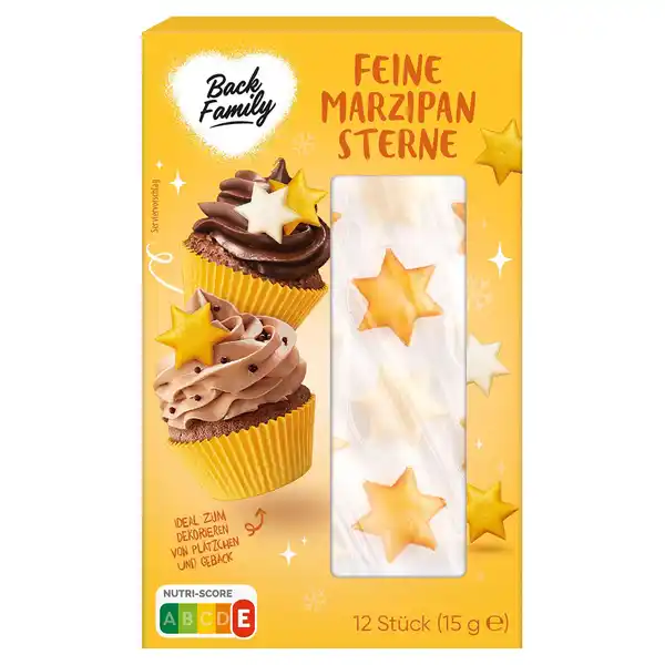 Bild 1 von BACK FAMILY Marzipan Sterne 15 g, gold/weiß