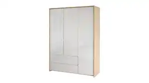 Kleiderschrank 149 cm weiß hochglanz - Jackson Hickory 3-türig - NEXT