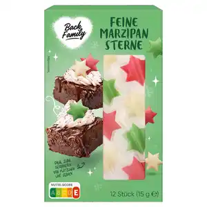 BACK FAMILY Marzipan Sterne 15 g, rot/weiß/grün