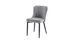 Polsterstuhl grau Metallgestell Stoffbezug Veloursoptik - ABOSHI