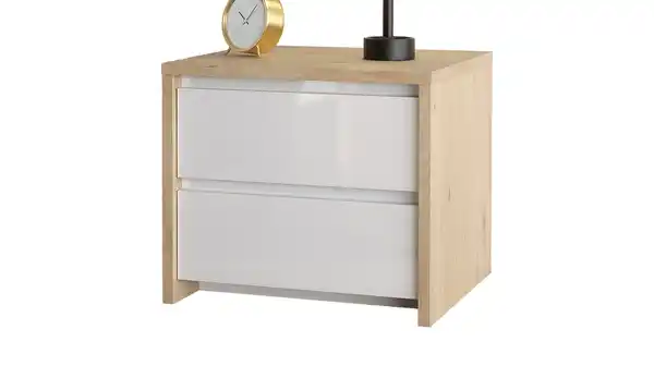 Bild 1 von Nachttisch weiß hochglanz - Jackson Hickory 52 cm x 48 cm - NEXT