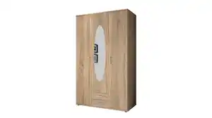 Kleiderschrank mit Spiegel 120 cm Sonoma Eiche - 3-türig - PAUL