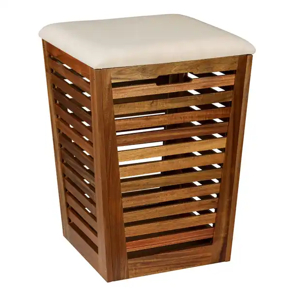 Bild 2 von Wenko Wäschetruhe mit Sitzpolster Fondi 40 cm x 56 cm x 40 cm Akazie 55 l