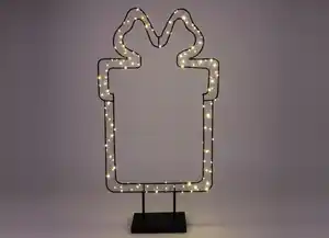 Mittelgroße LED-Metalldeko mit Timer 60cm LEDs Warmweiß Geschenk