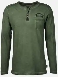 Herren Henleyshirt mit langem Arm Oliv