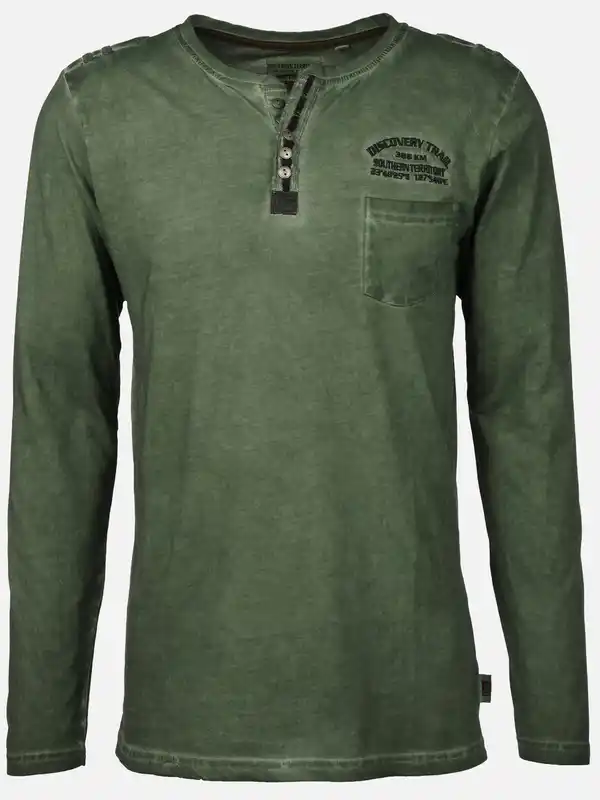 Bild 1 von Herren Henleyshirt mit langem Arm Oliv