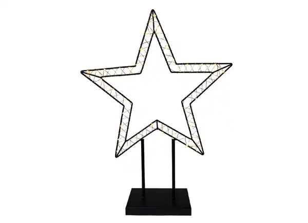 Bild 1 von Metall-Weihnachtsstern mit Timer und 60 LEDs Warmweiß