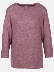 Damen Flauschshirt mit 3/4 langem Arm Lila