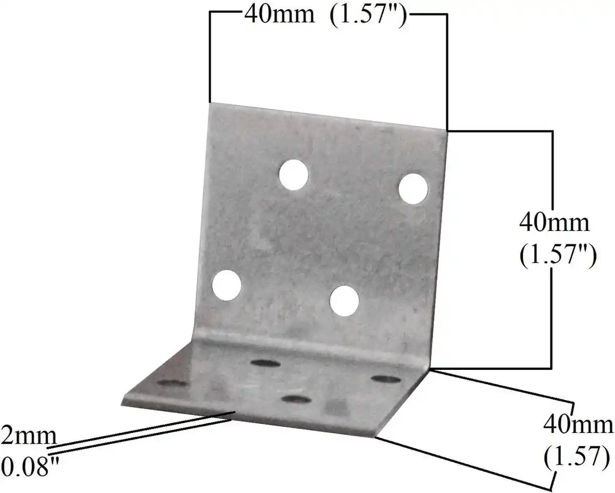 Bild 1 von Winkelverbinder 100Stk. 40 x 40 40 x 2,0 mm