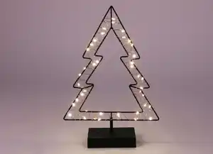 Kleine Metall-Tanne 35,5cm 40 LEDs Warmweiß