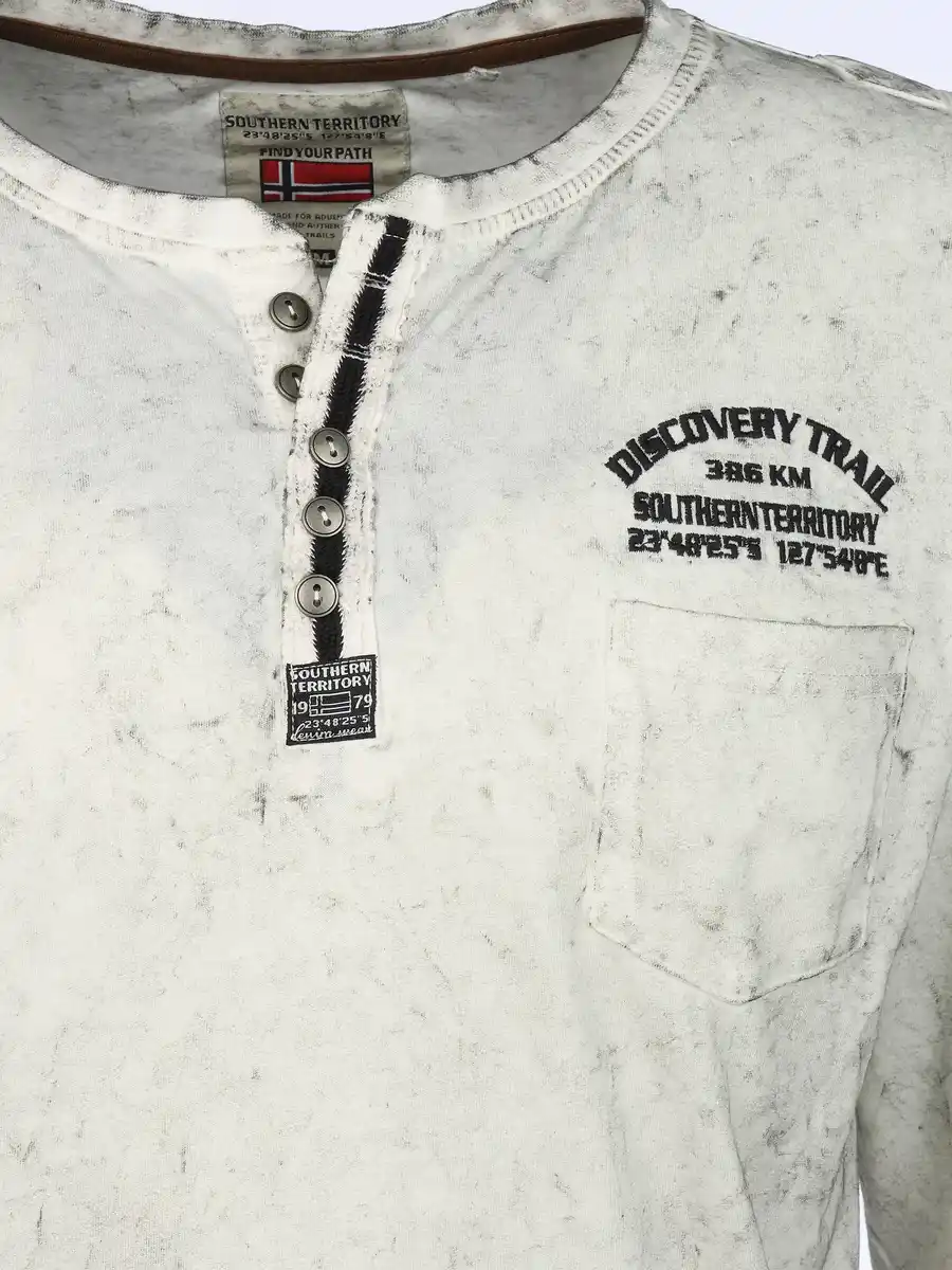 Bild 3 von Herren Henleyshirt mit langem Arm Weiß