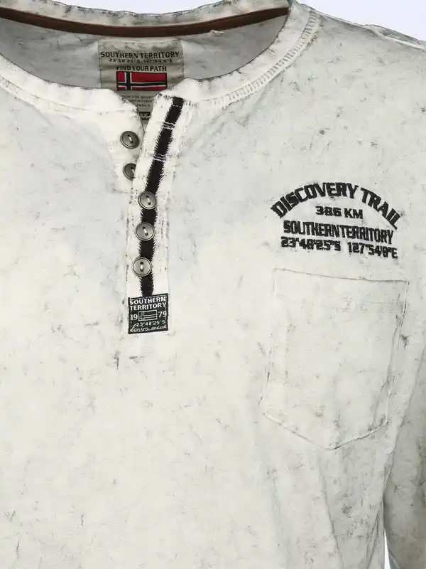 Bild 3 von Herren Henleyshirt mit langem Arm Weiß