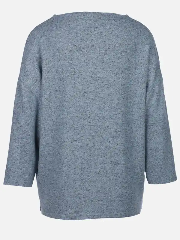 Bild 2 von Damen Flauschshirt mit 3/4 langem Arm Blau