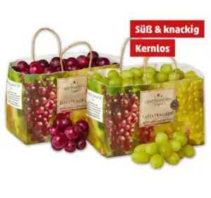 BEST MOMENTS Dunkle kernlose oder helle kernlose Tafeltrauben