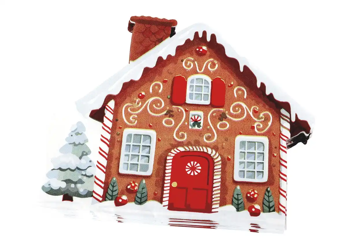 Bild 1 von Shape-Servietten „Lebkuchenhaus“ 3-lagig
