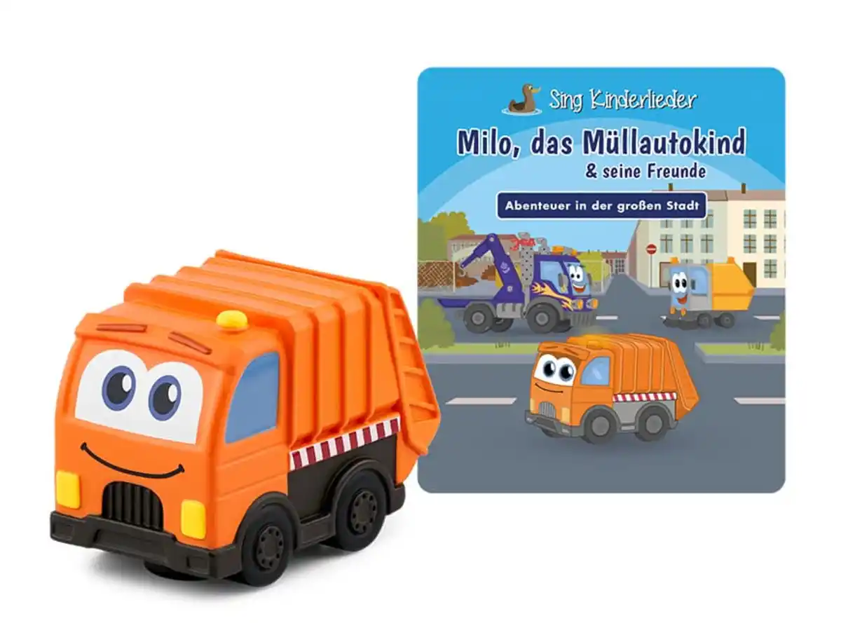 Bild 1 von tonies - Hörfigur für die Toniebox: Sing Kinderlieder: Milo, das Müllauto-Kind & seine Freunde - Abenteuer in der großen Stadt, 1 Stk