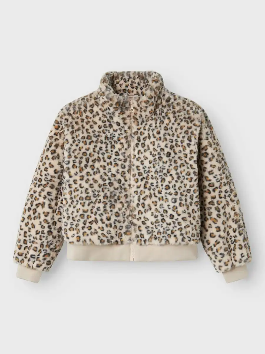 Bild 1 von Mädchen Teddyjacke mit Leoprint Beige