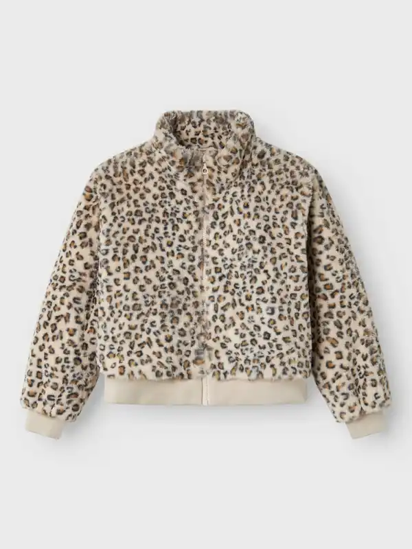 Bild 1 von Mädchen Teddyjacke mit Leoprint Beige