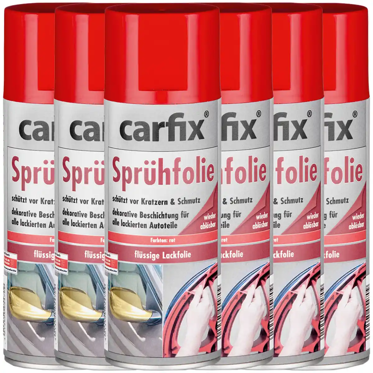 Bild 1 von Sprühfolie, je ca. 400 ml - Rot, 6er-Set