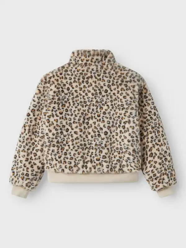 Bild 2 von Mädchen Teddyjacke mit Leoprint Beige