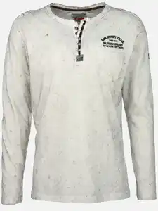 Herren Henleyshirt mit langem Arm Weiß