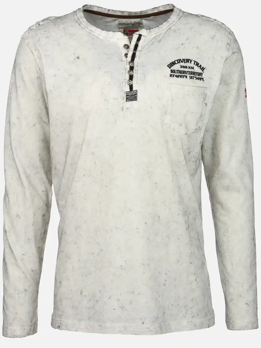 Bild 1 von Herren Henleyshirt mit langem Arm Weiß