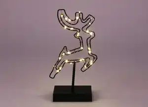 Kleines Metall-Rentier 29cm 30 LEDs Warmweiß